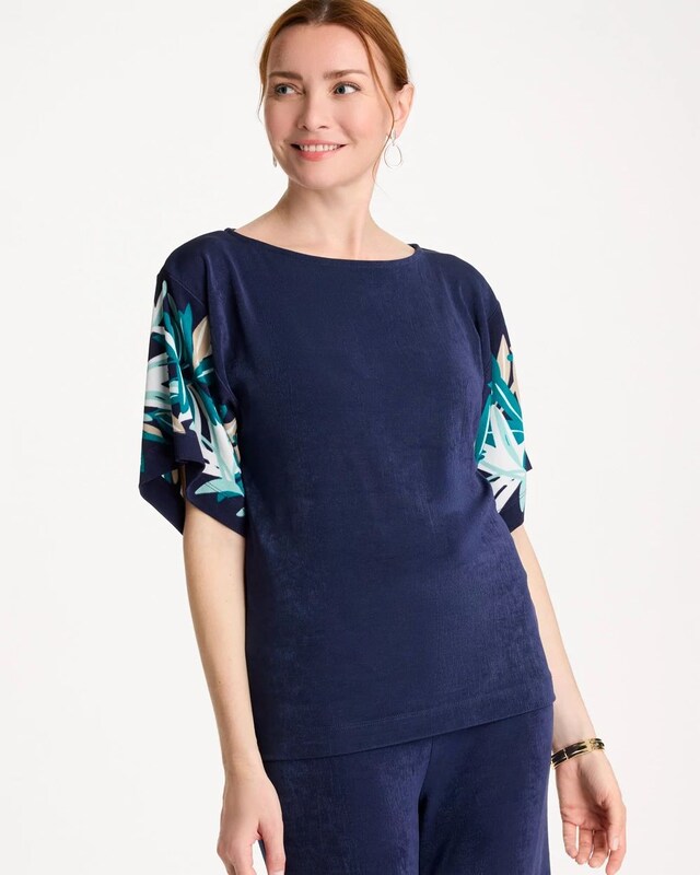 Travelers Printed Kimono Sleeve Top - image 1